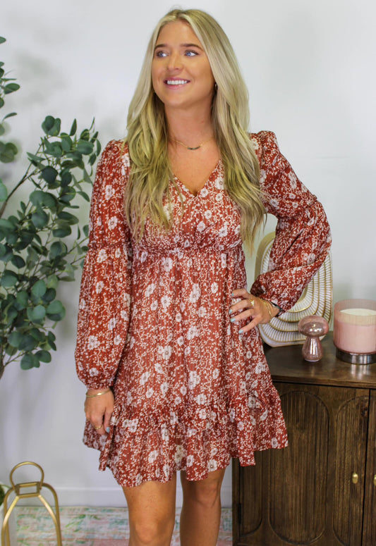 Brown Floral Dress September LT