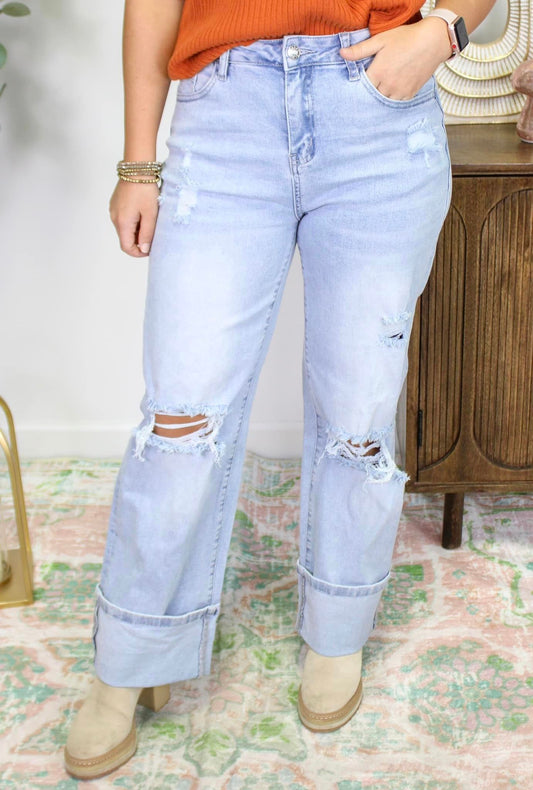 Vintage Distressed Flare Jeans September