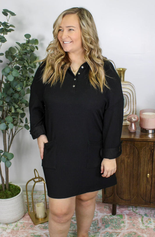 Black Plus Size Sweater Dress September