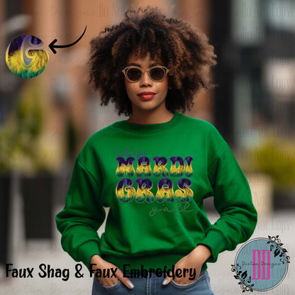 Mardi Gras Elegance: Women's Gildan Sweatshirt