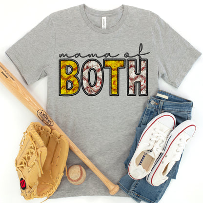 Mom of Both Baseball & Softball Tee