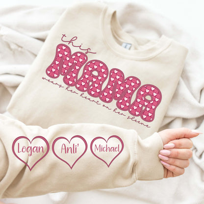 Personalized Mama Sweatshirt: Wear Love, Add Names!"