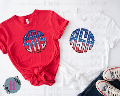 Red, White & Blue Monogram T-shirt