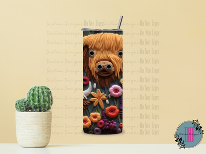 Highland Cow 3D Tumbler: Country Charm Sip