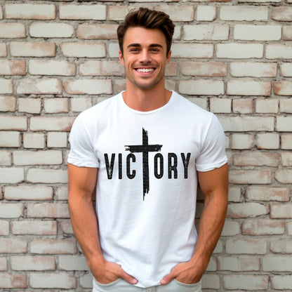 Victory T-shirt: Striking Cross Graphic, Gildan Soft Style for Men and Women of Faith