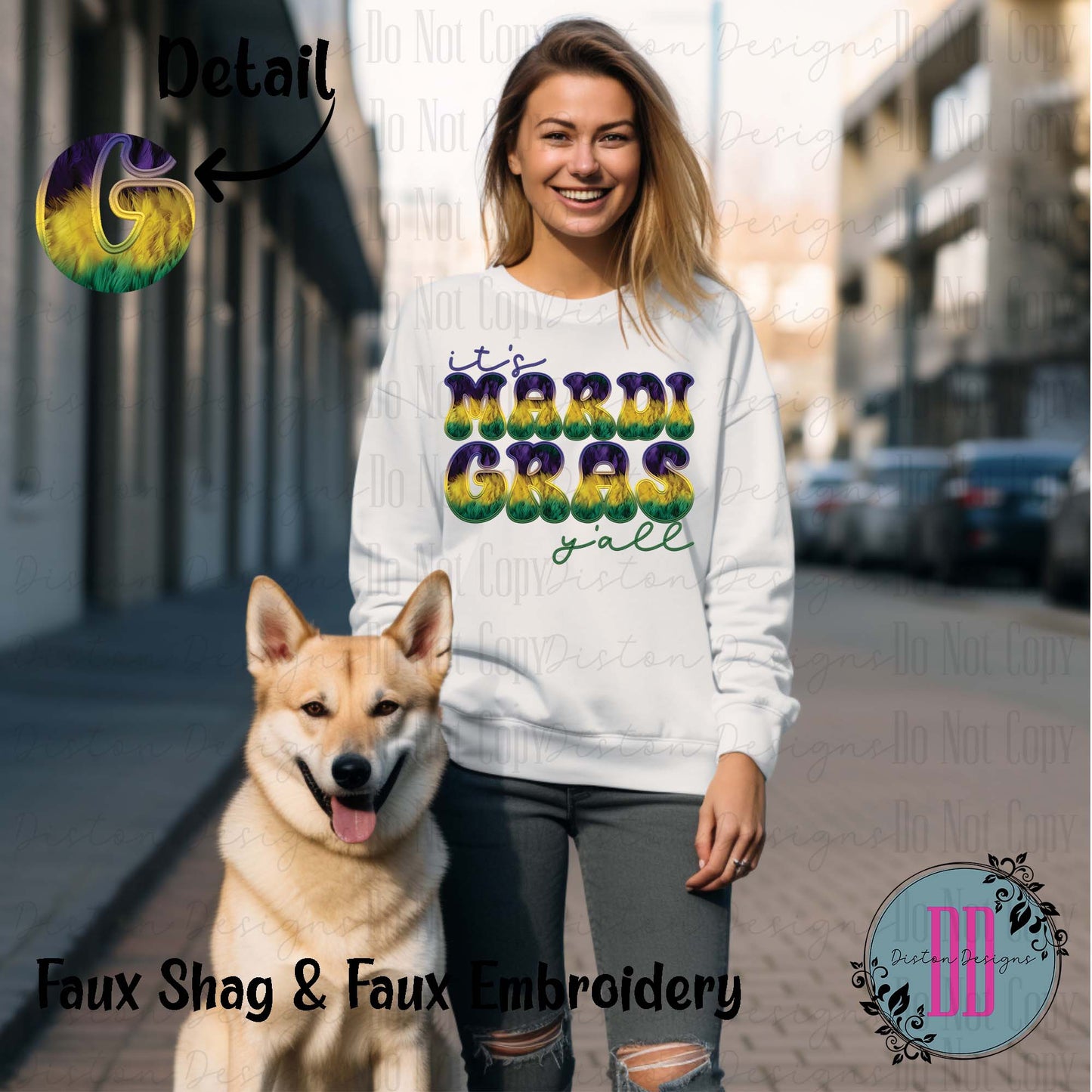 Mardi Gras Elegance: Women's Gildan Sweatshirt