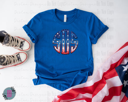 Red, White & Blue Monogram T-shirt