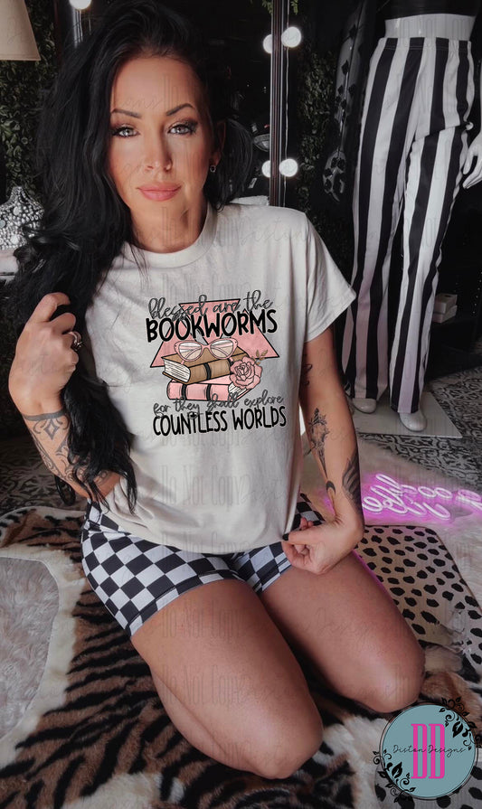 Blessed Bookworm Tee: Boho Colors for Literary Souls