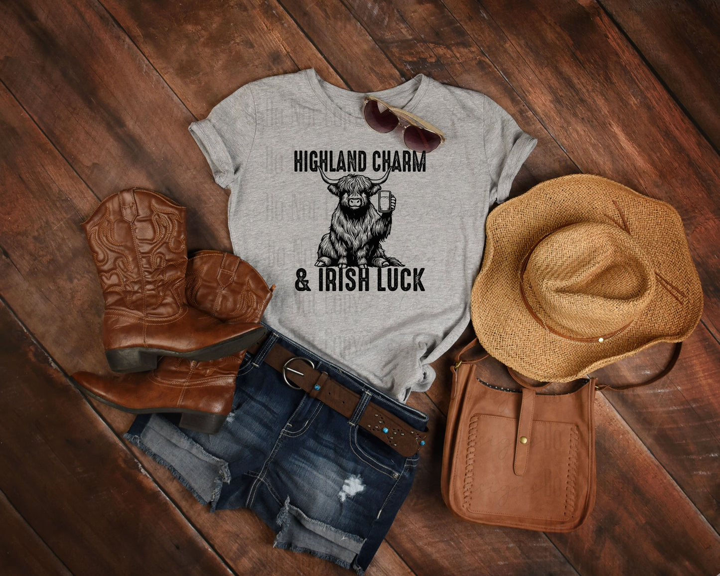 Highland Charm & Irish Luck, Highland Cow T-shirt