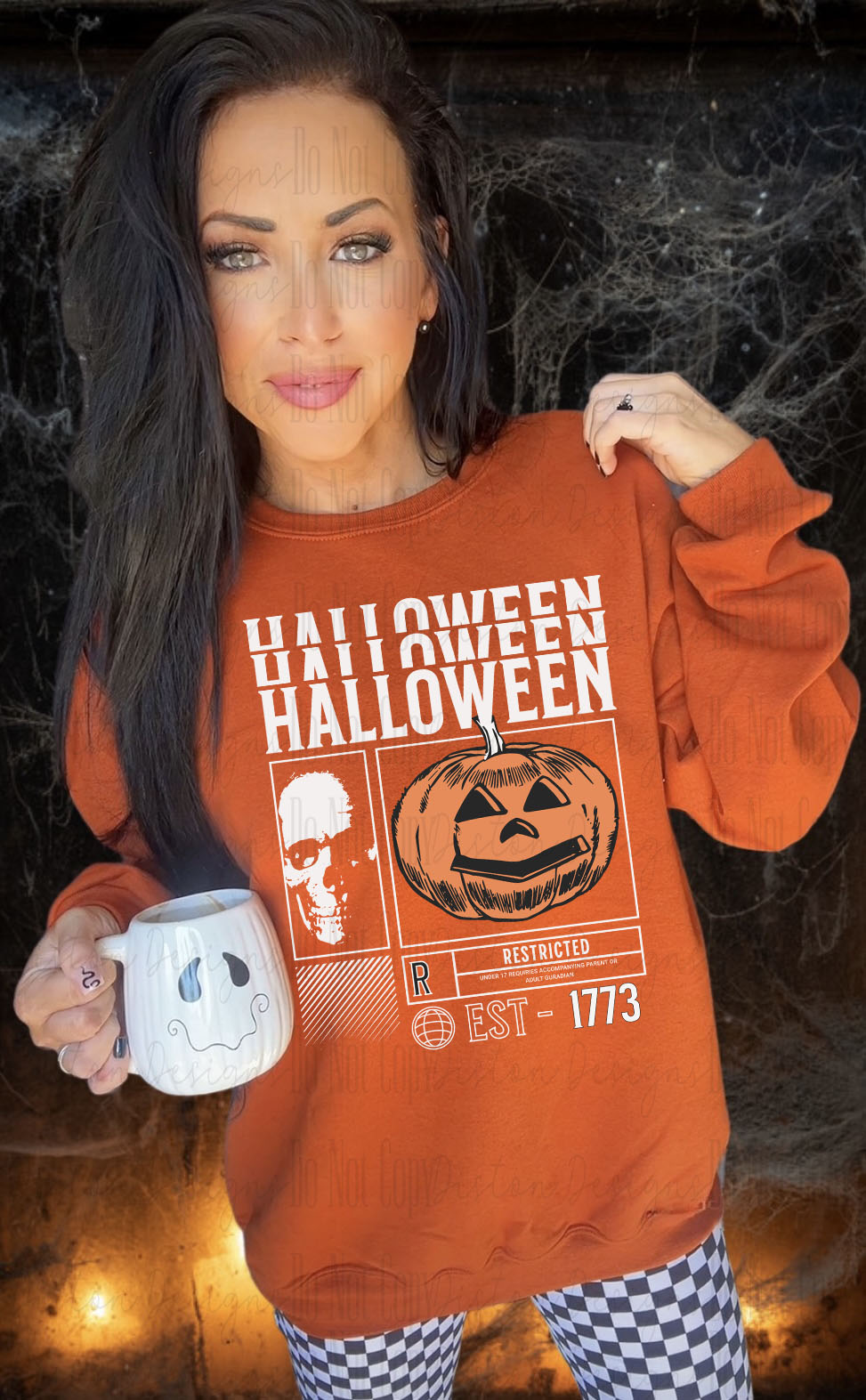 Spooky Halloween 1773 Crewneck Sweatshirt or Tee - Jerzees Burnt Orange