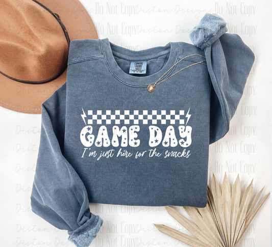 Game Day Comfort Colors Sweatshirt - I'm Just Here for the Snacks 🍿