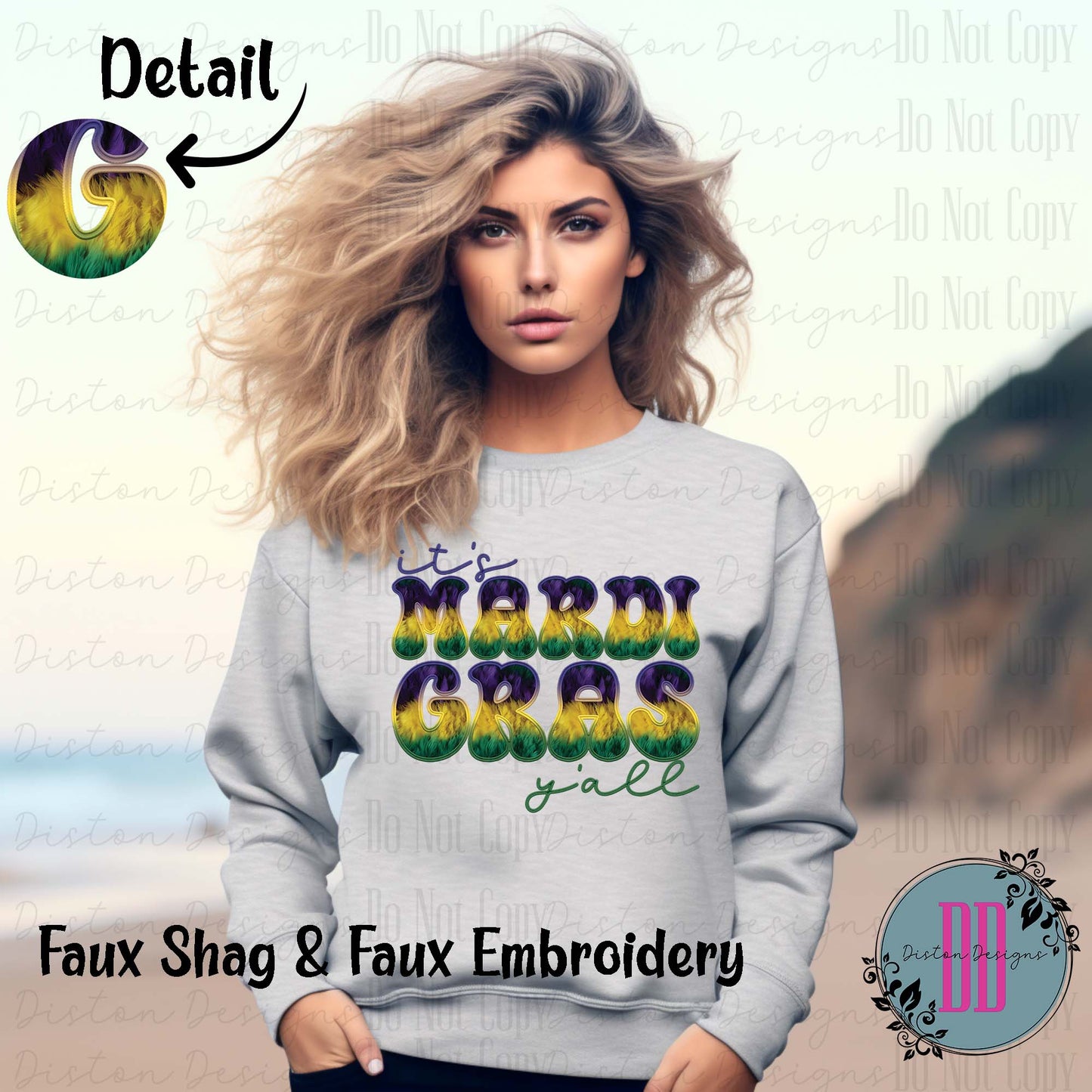 Mardi Gras Elegance: Women's Gildan Sweatshirt